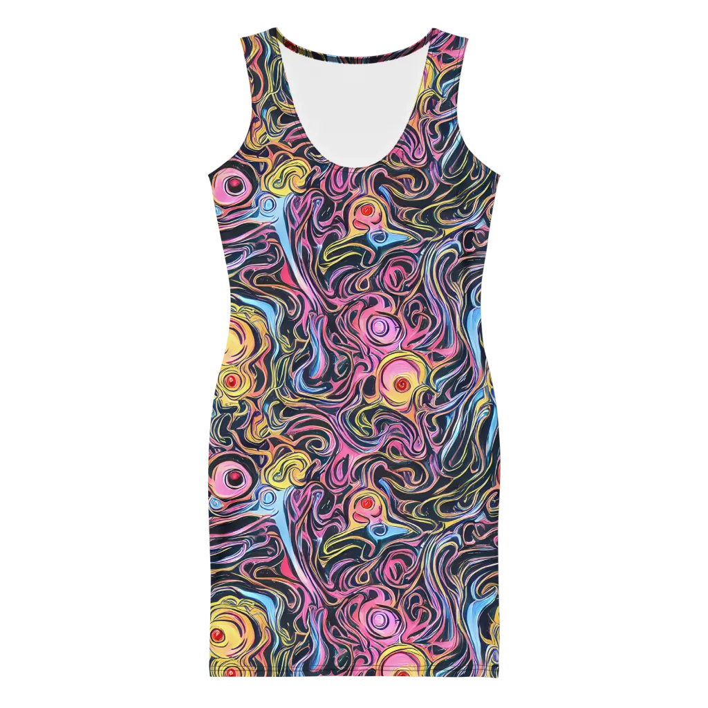 Sonic Marbles on Bodycon Dress — Front