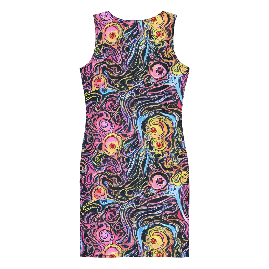 Sonic Marbles on Bodycon Dress — Back