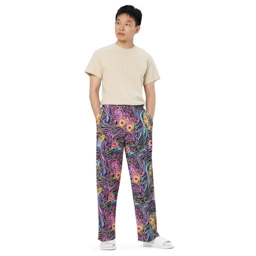 Sonic Marbles on a Wide-Leg Pants