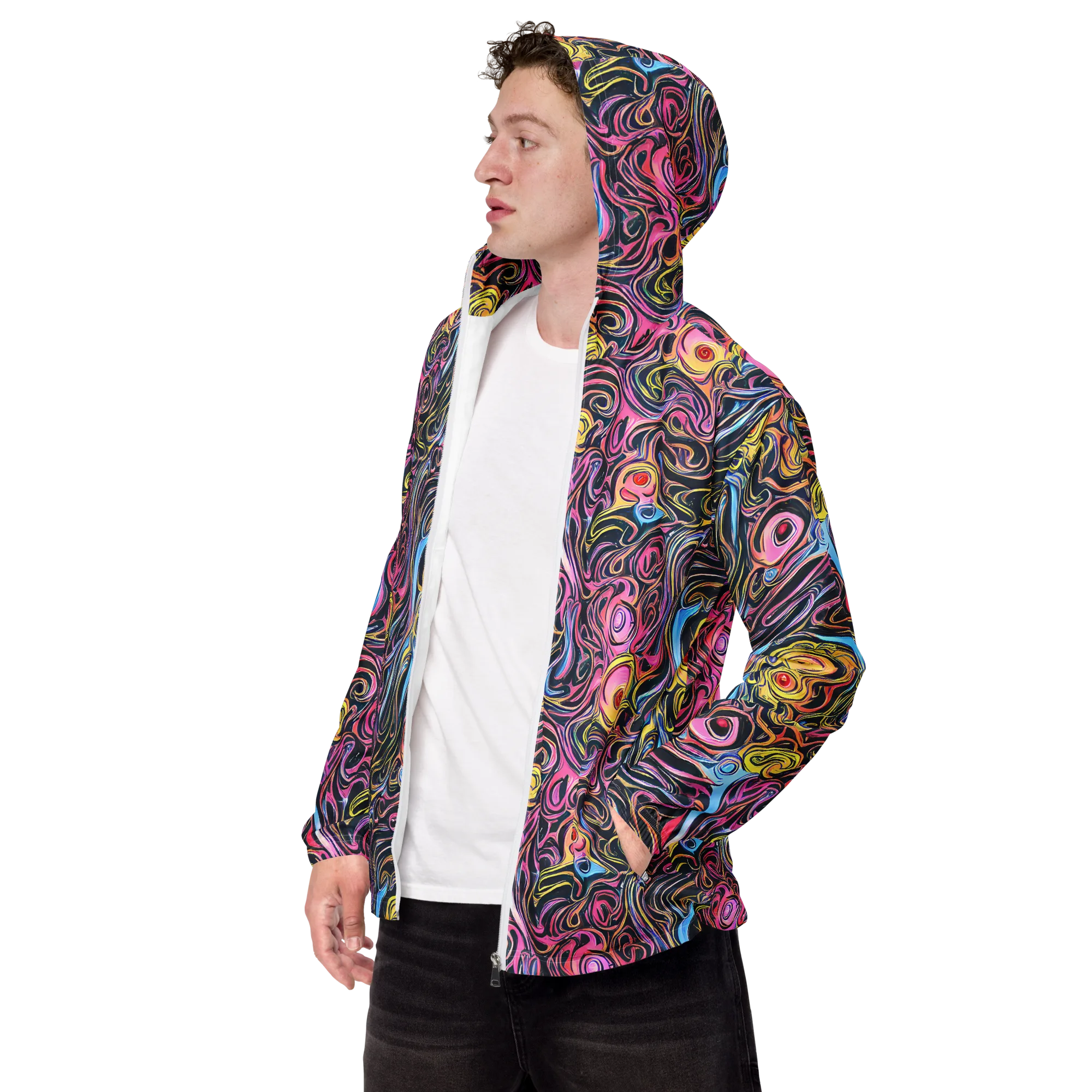 Sonic Marbles on Men's Windbreaker — Left Front