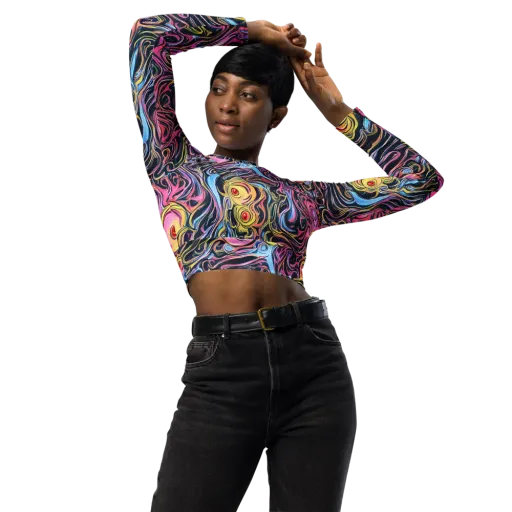 Sonic Marbles on a Long Sleeve Crop Top