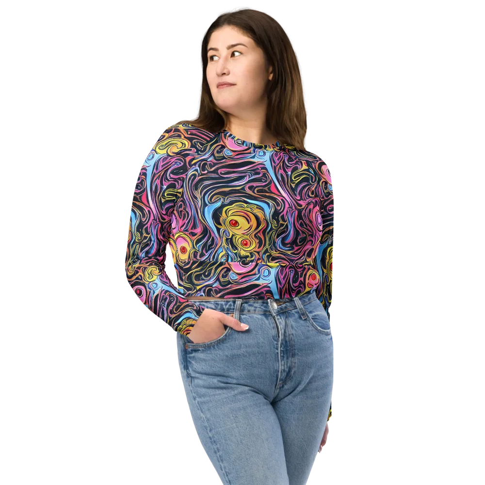 Sonic Marbles on Long Sleeve Crop Top — Front