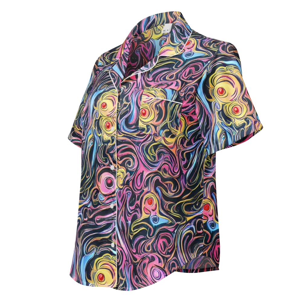 Sonic Marbles on Women's Short Sleeve Pajama Top — Left Front