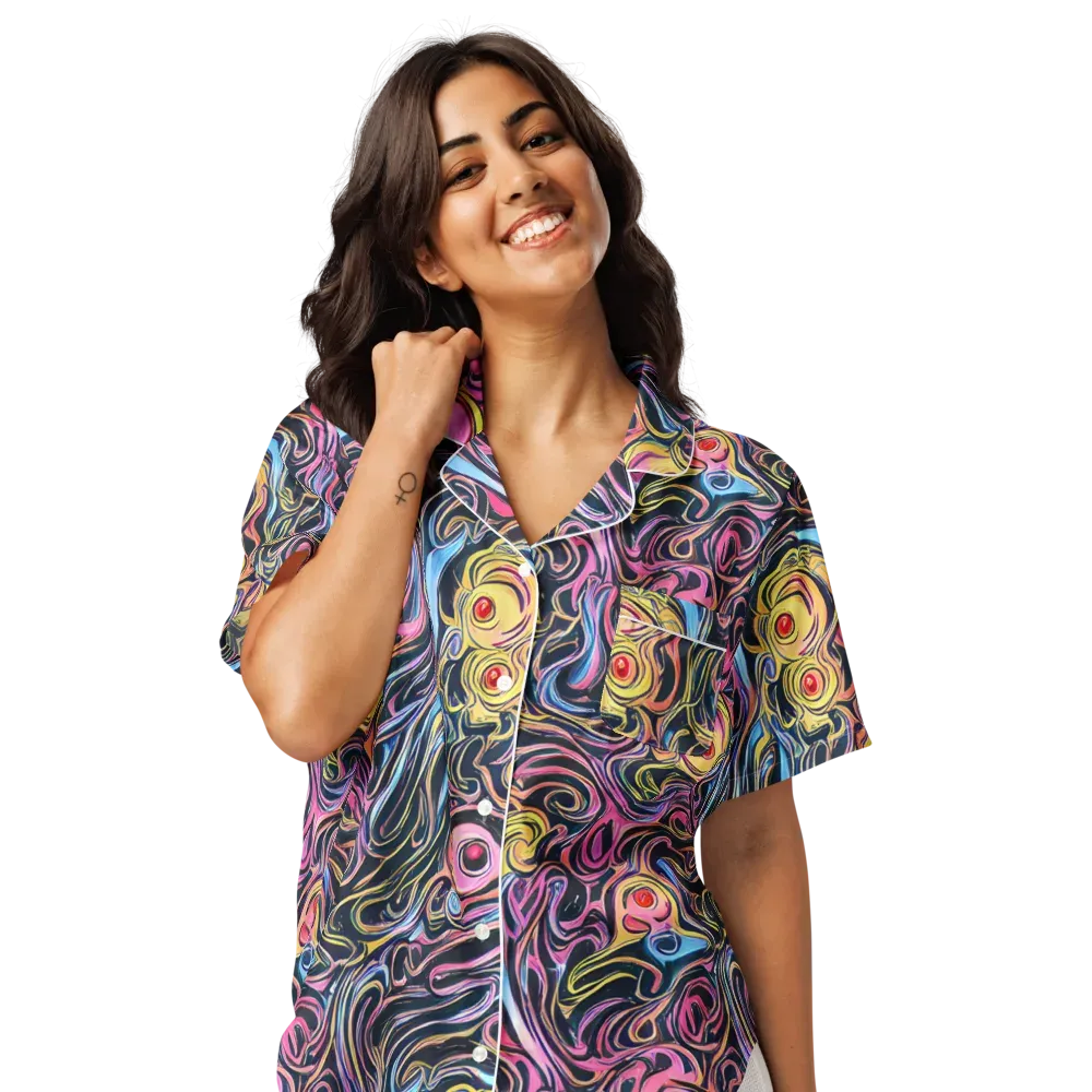 Sonic Marbles on Women's Short Sleeve Pajama Top — Front