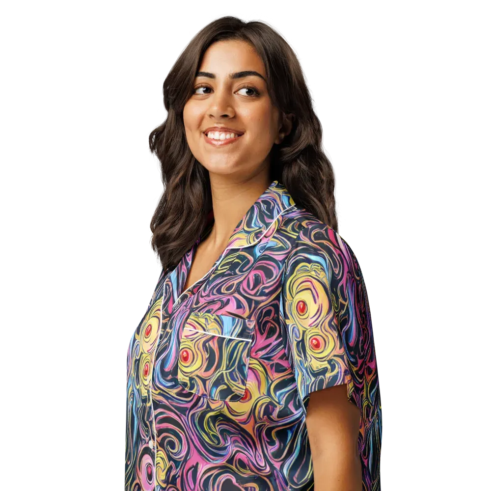 Sonic Marbles on Women's Short Sleeve Pajama Top — Left Front