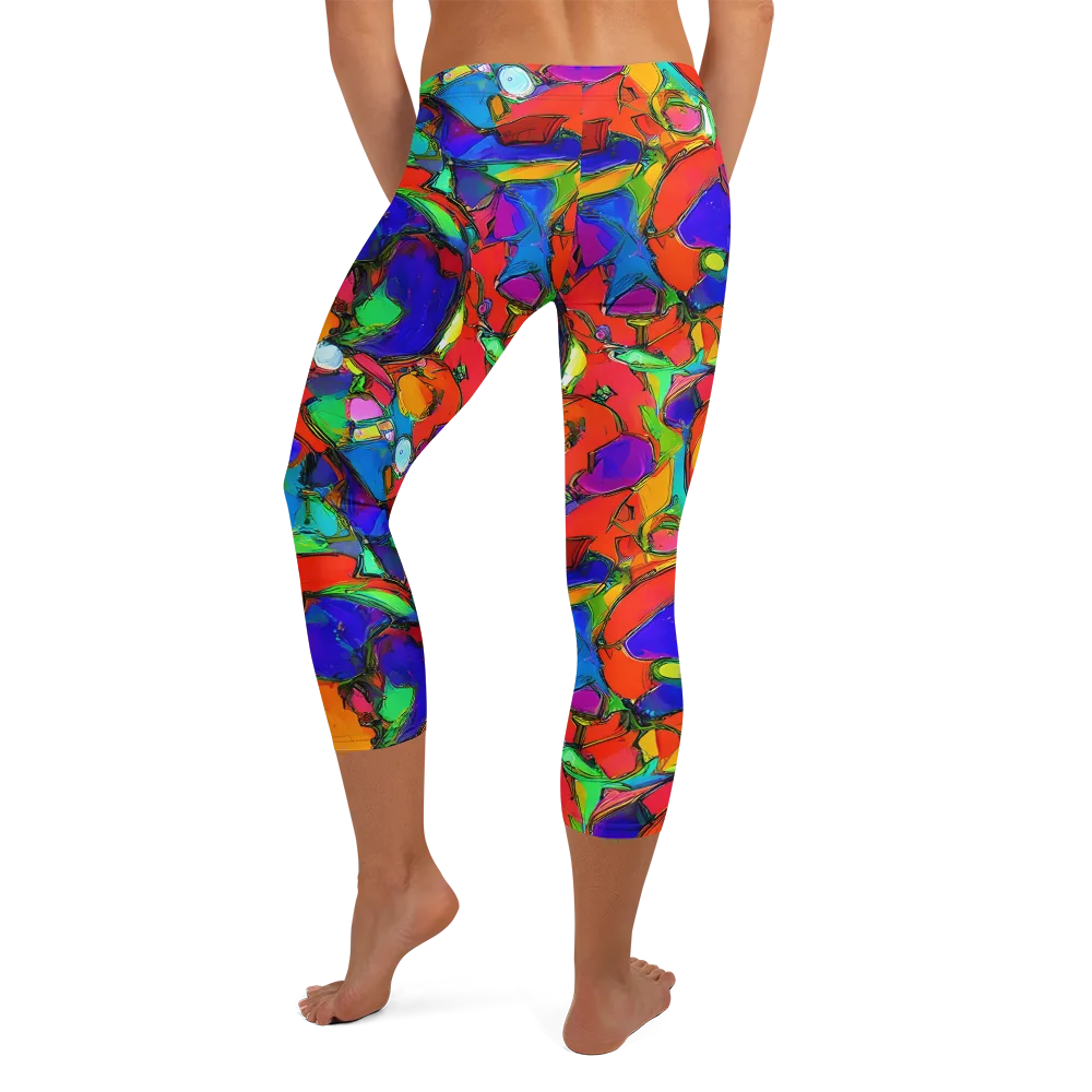 Kaleidoscope Clash on Capri Leggings — Back