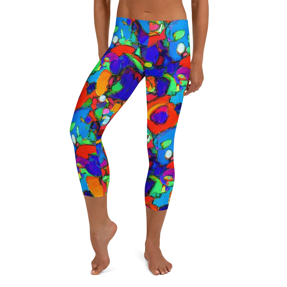 Kaleidoscope Clash on Capri Leggings — Front