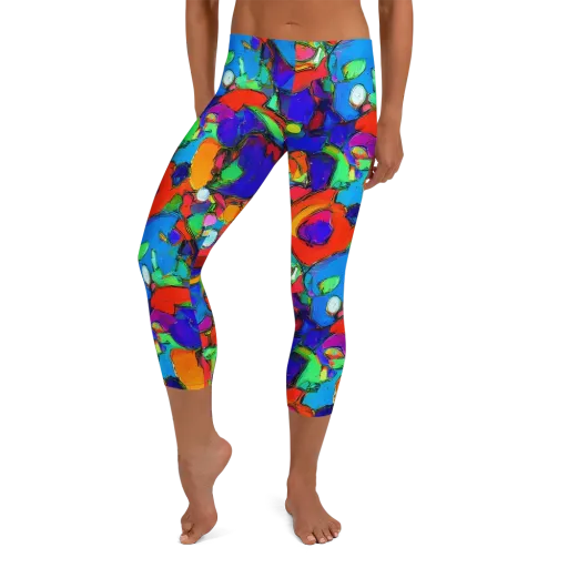 Kaleidoscope Clash on a Capri Leggings