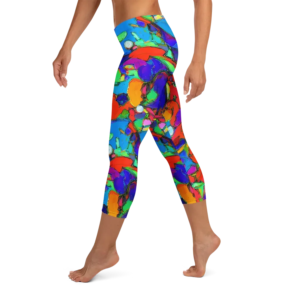Kaleidoscope Clash on Capri Leggings — Left