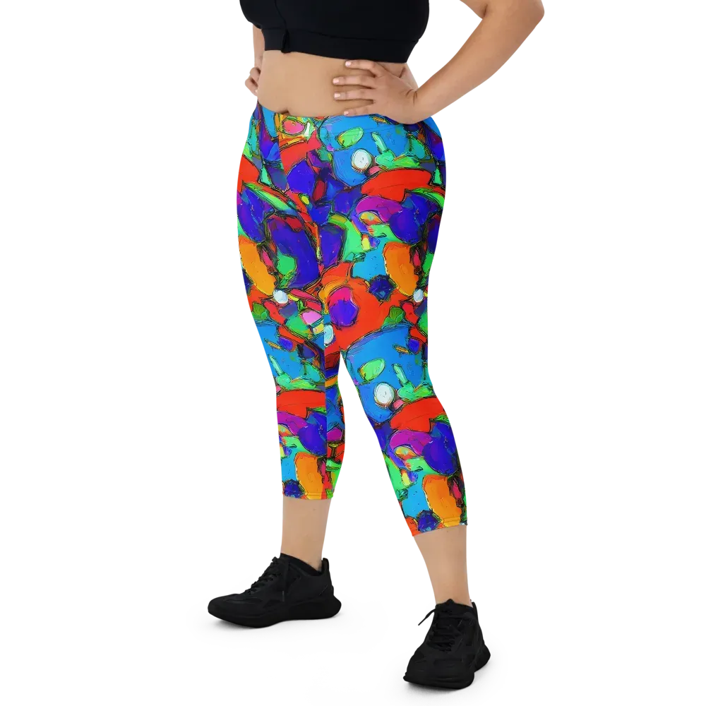 Kaleidoscope Clash on Capri Leggings — Front