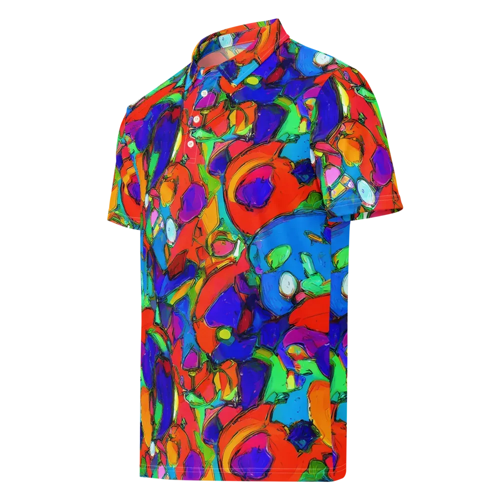Kaleidoscope Clash on Men's Slim Fit Polo Shirt — Left Front