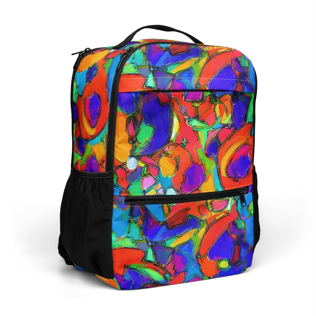 Kaleidoscope Clash on Utility Backpack — Right Front