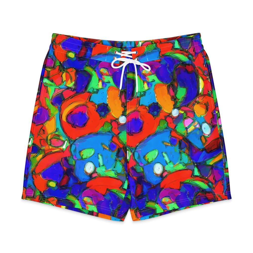Kaleidoscope Clash on Men's Board Shorts — Front