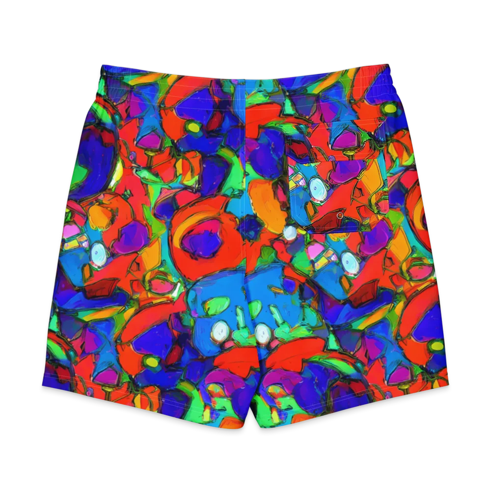 Kaleidoscope Clash on Men's Board Shorts — Back
