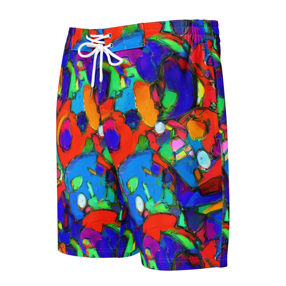 Kaleidoscope Clash on Men's Board Shorts — Front