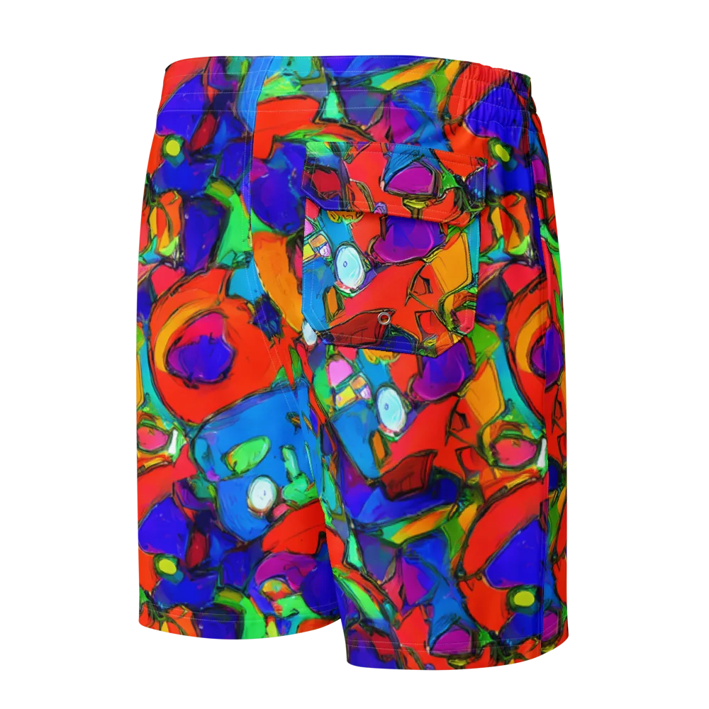 Kaleidoscope Clash on Men's Board Shorts — Back