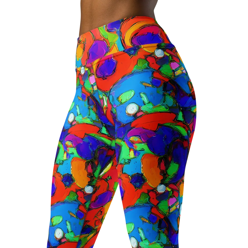 Kaleidoscope Clash on Yoga Leggings — Left Front