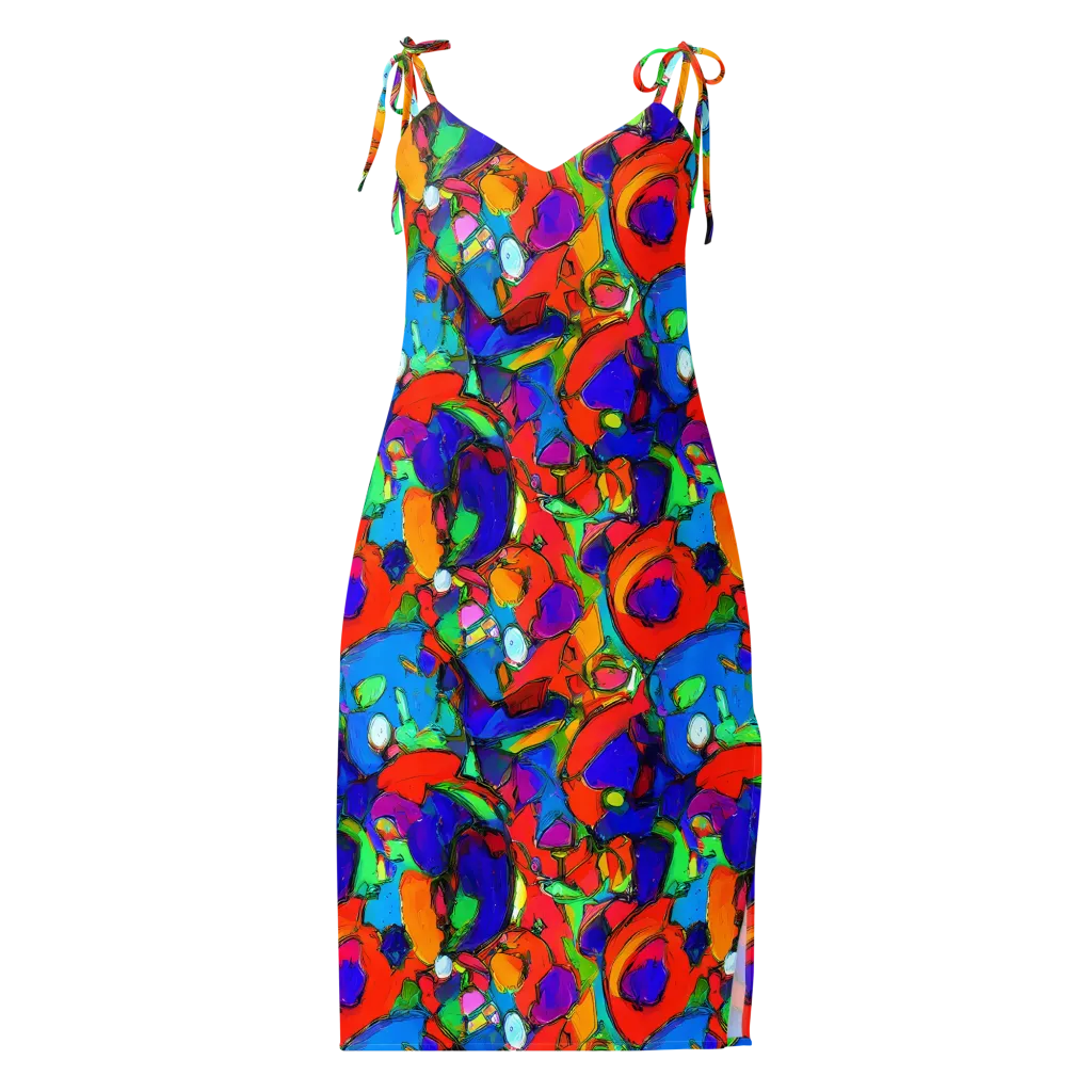 Kaleidoscope Clash on Slip Dress — Front