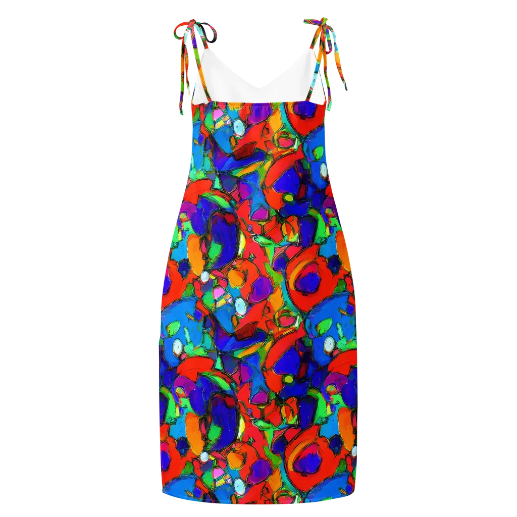 Kaleidoscope Clash on Slip Dress — Back