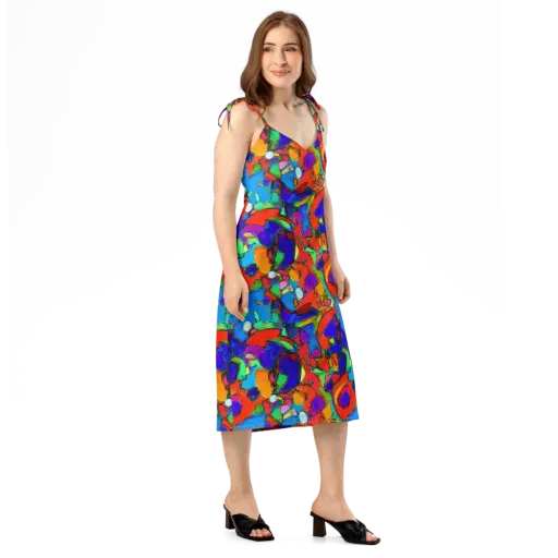 Kaleidoscope Clash on a Slip Dress