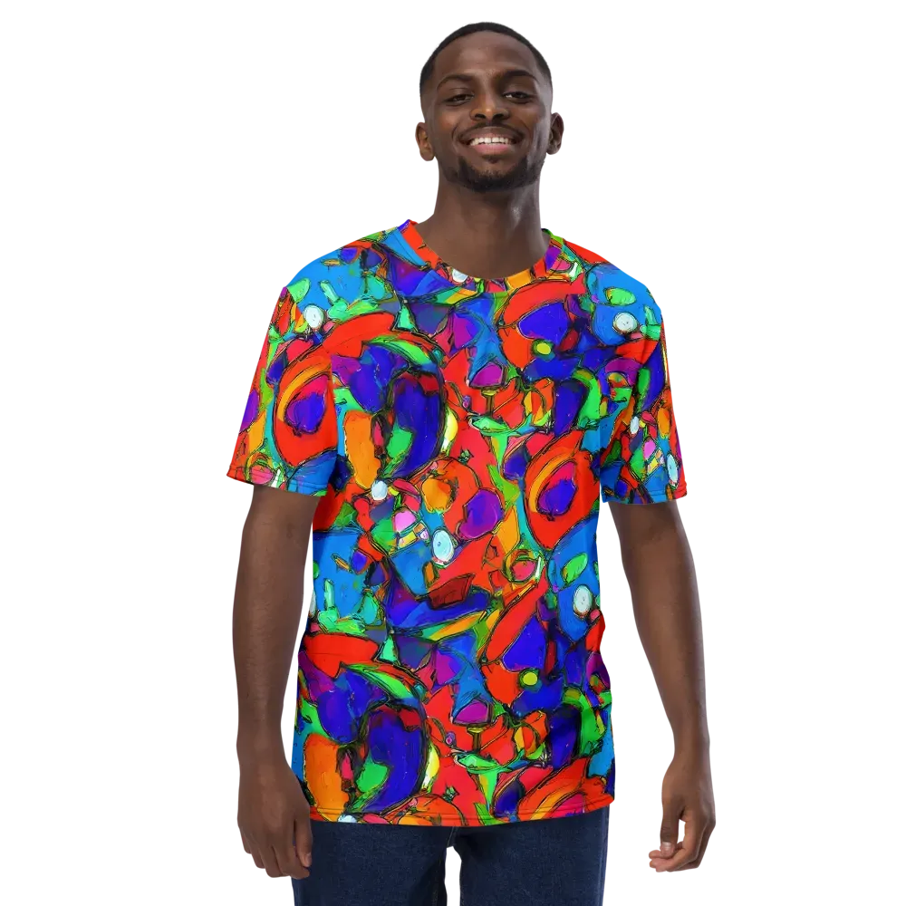 Kaleidoscope Clash on Men's Crew Neck T-Shirt — Front