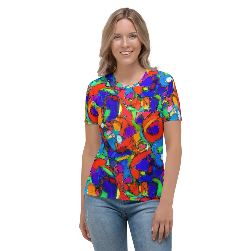 Kaleidoscope Clash on Women's Crew Neck T-Shirt — Front