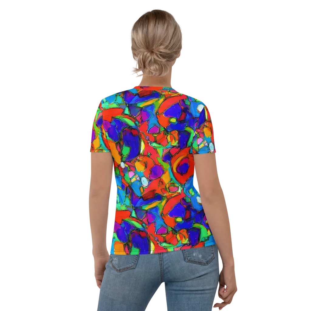 Kaleidoscope Clash on Women's Crew Neck T-Shirt — Back