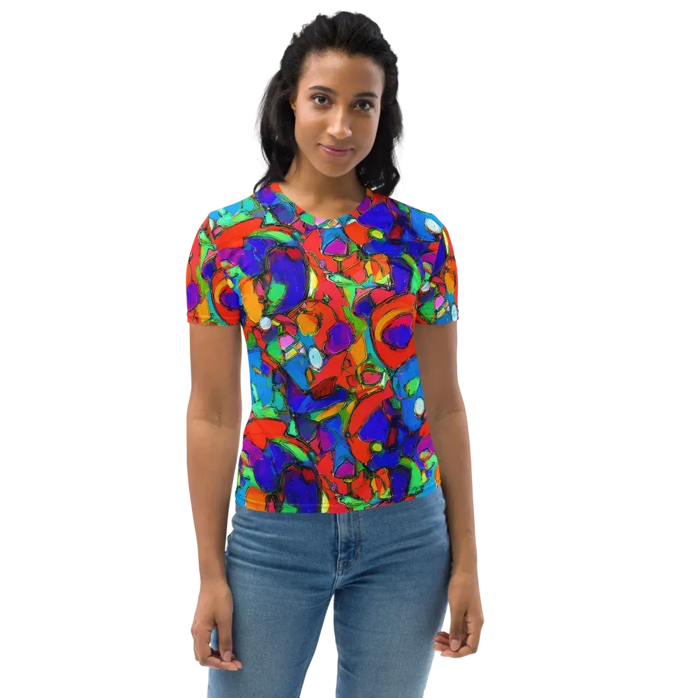 Kaleidoscope Clash on Women's Crew Neck T-Shirt — Front