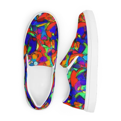 Kaleidoscope Clash on a Men's Slip-On Canvas Shoes