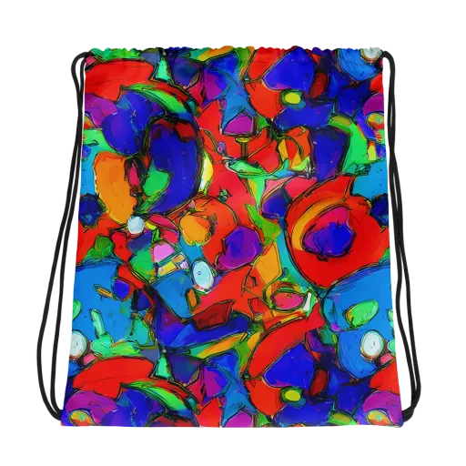 Kaleidoscope Clash on a Drawstring Bag