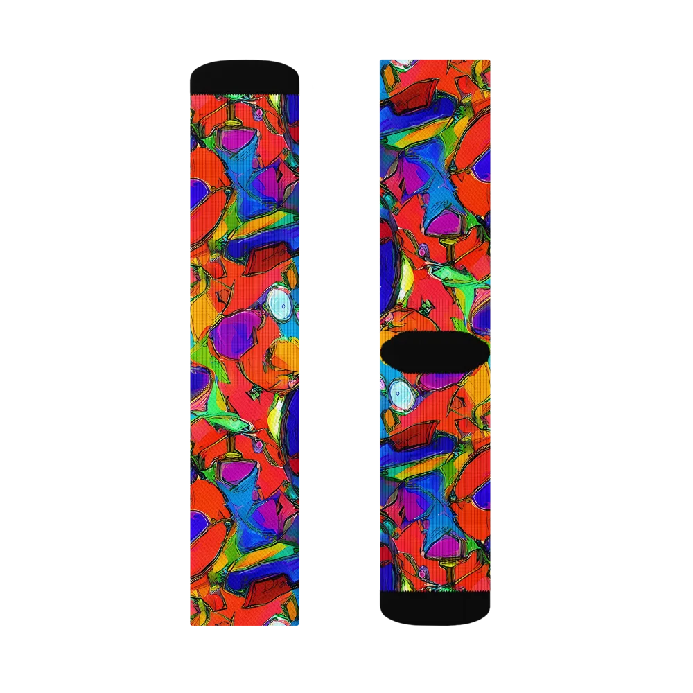 Kaleidoscope Clash on Socks — Left Sock