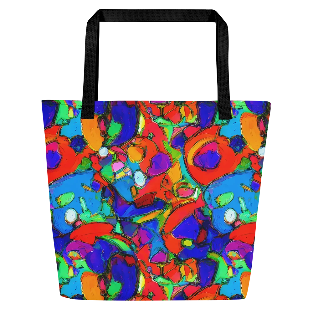 Kaleidoscope Clash on Large Tote Bag W/ Pocket — Front