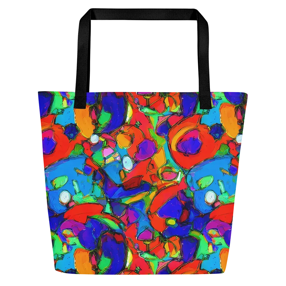 Kaleidoscope Clash on Large Tote Bag W/ Pocket — Front