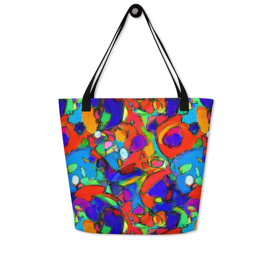 Kaleidoscope Clash on Large Tote Bag W/ Pocket — Front