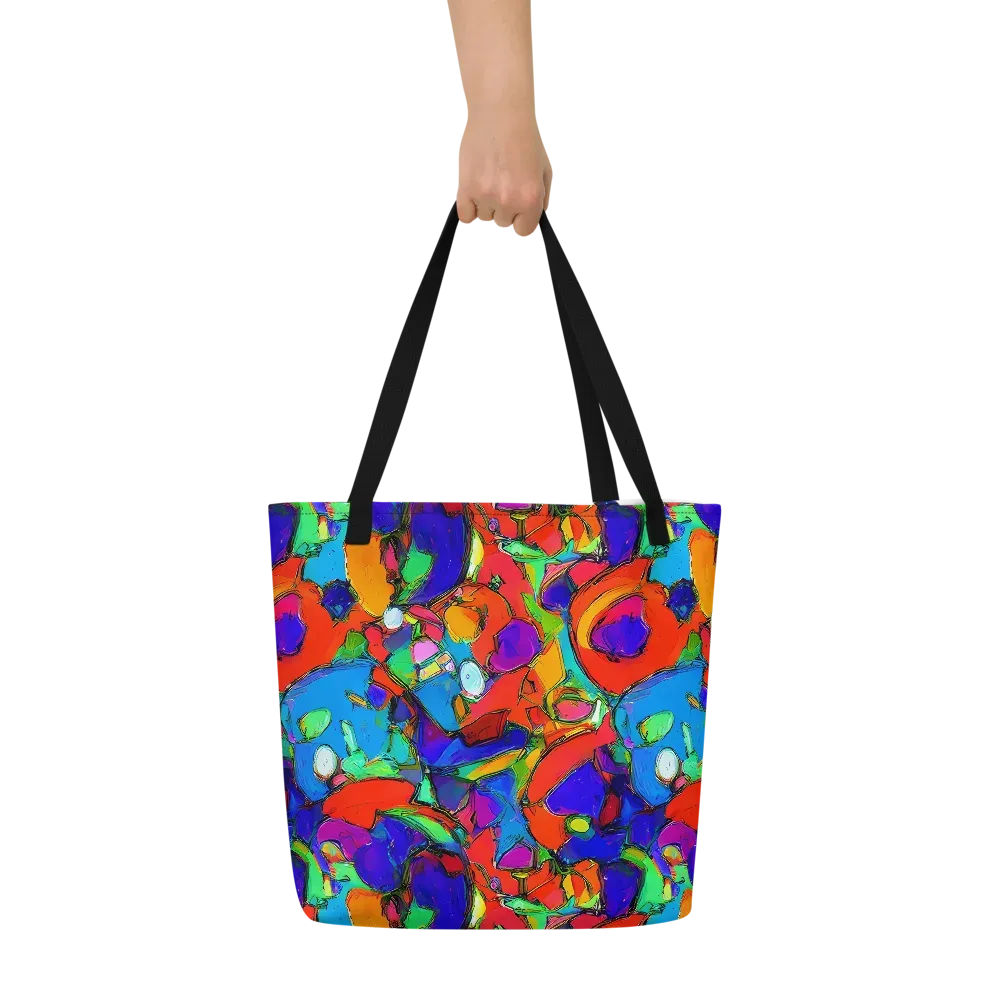 Kaleidoscope Clash on Large Tote Bag W/ Pocket — Front