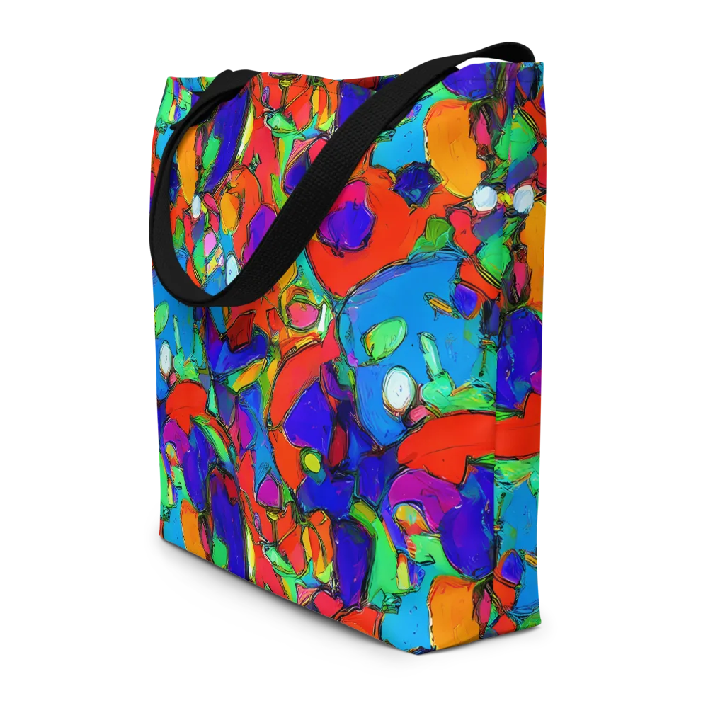 Kaleidoscope Clash on Large Tote Bag W/ Pocket — Front