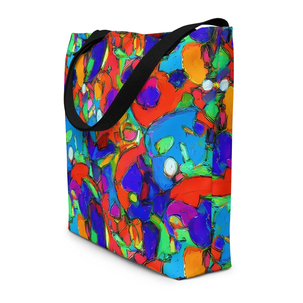 Kaleidoscope Clash on Large Tote Bag W/ Pocket — Front