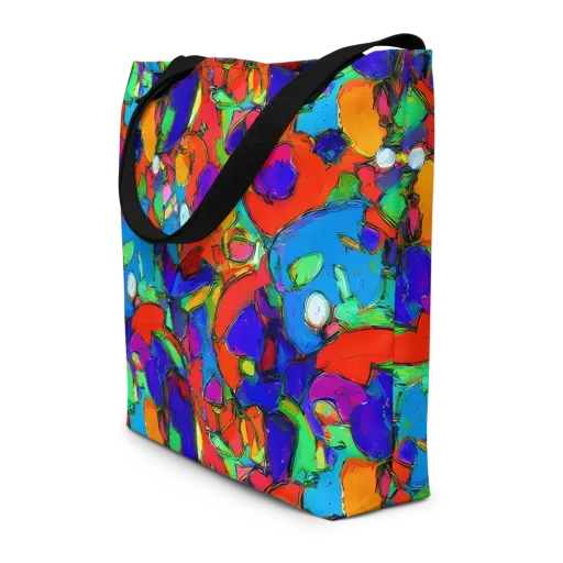 Kaleidoscope Clash on a Large Tote Bag W/ Pocket