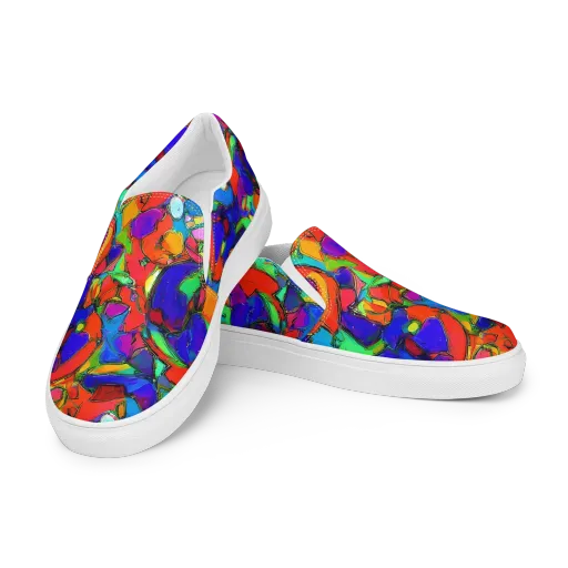 Kaleidoscope Clash on a Women's Slip-On Canvas Shoes