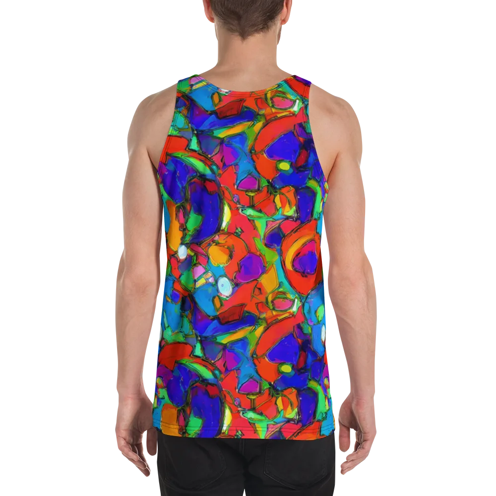 Kaleidoscope Clash on Men's Tank Top — Back
