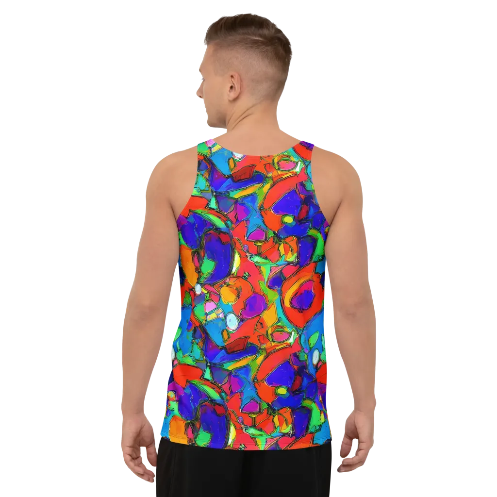 Kaleidoscope Clash on Men's Tank Top — Back