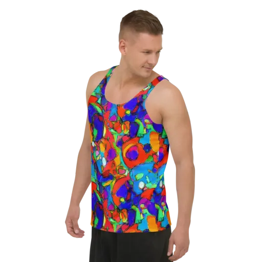 Kaleidoscope Clash on a Men's Tank Top