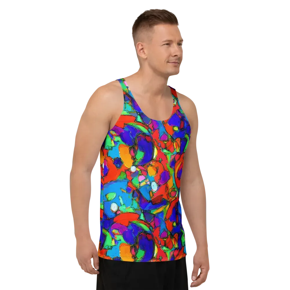 Kaleidoscope Clash on Men's Tank Top — Right Front