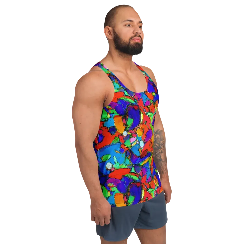 Kaleidoscope Clash on Men's Tank Top — Right Front