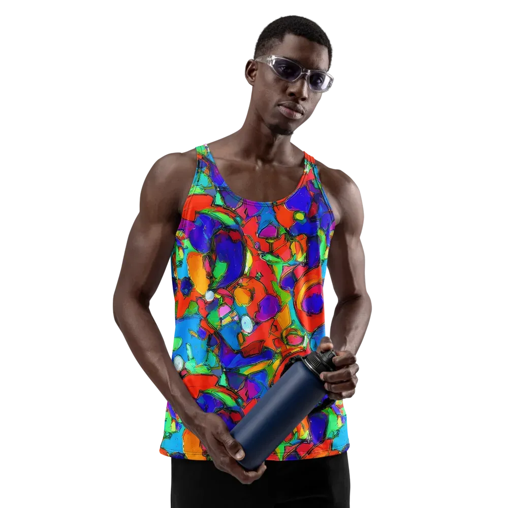Kaleidoscope Clash on Men's Tank Top — Front