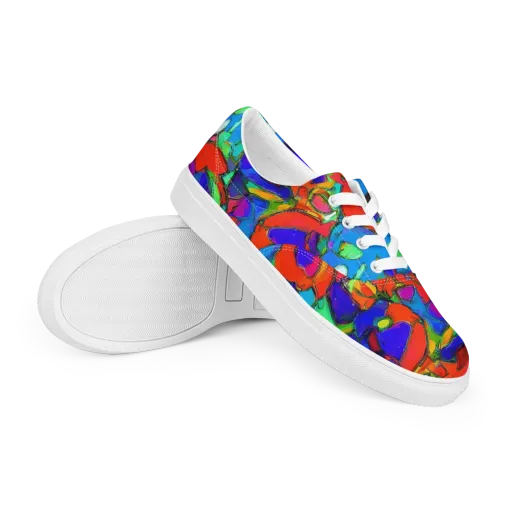 Kaleidoscope Clash on a Men's Lace-Up Canvas Shoes