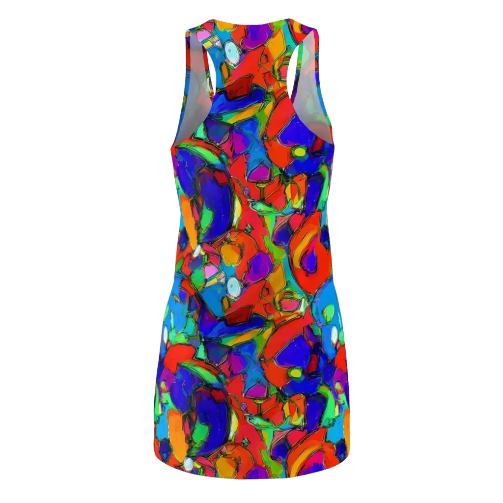 Kaleidoscope Clash on Racerback Dress — Back