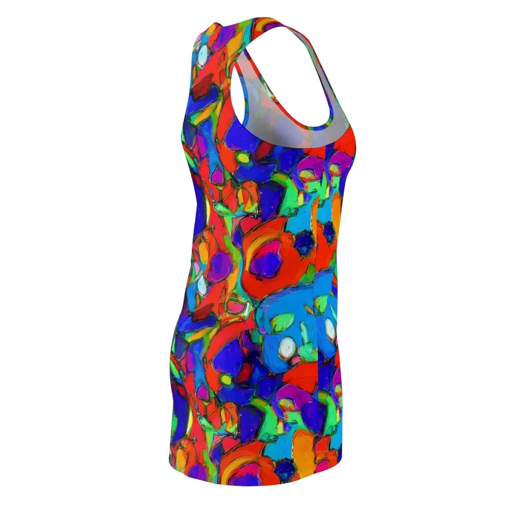 Kaleidoscope Clash on Racerback Dress — Back Side