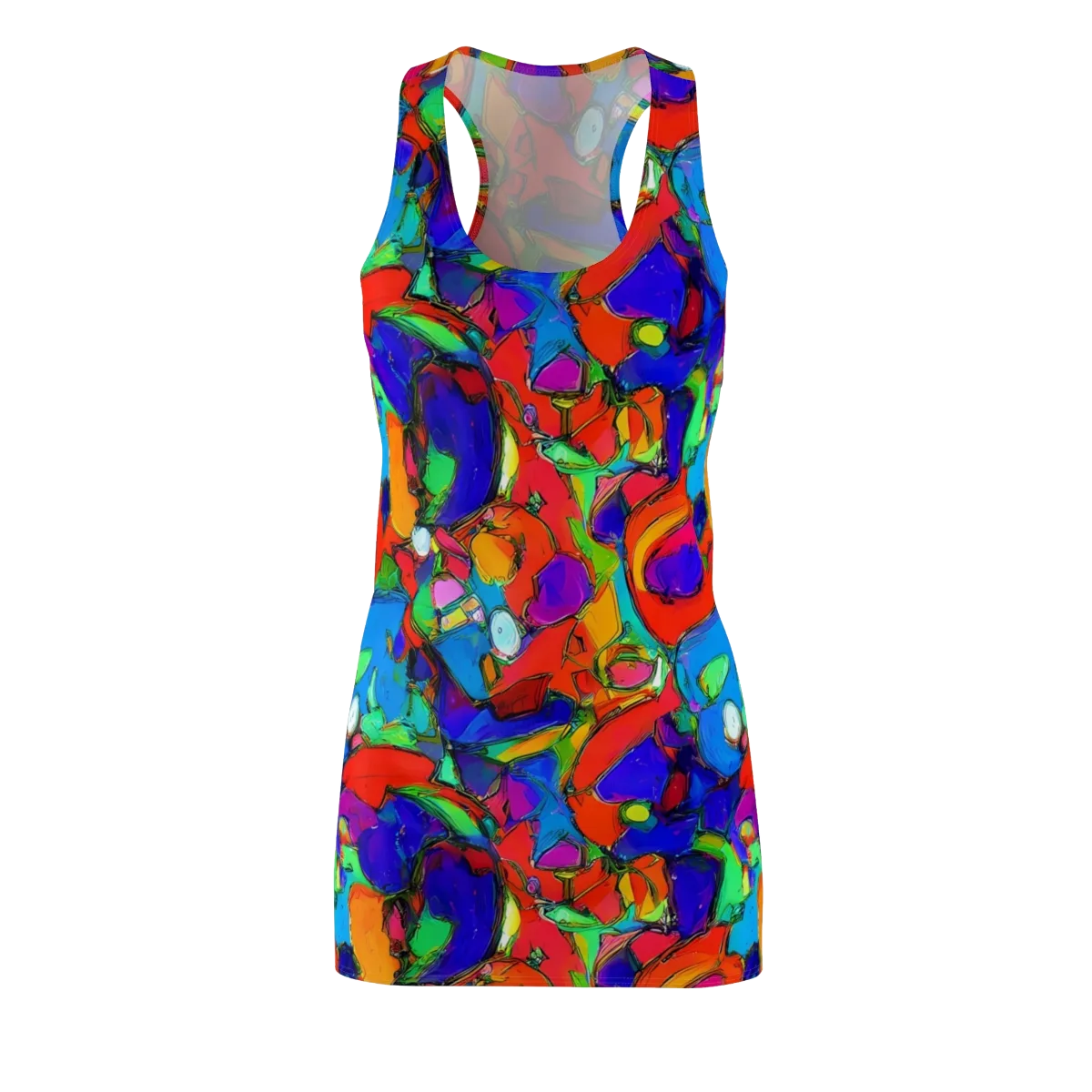 Kaleidoscope Clash on Racerback Dress — Front