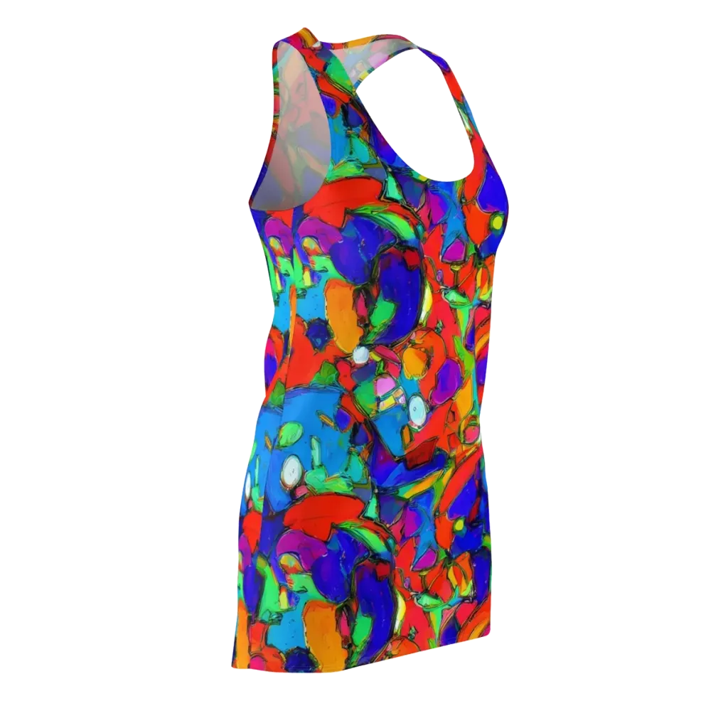 Kaleidoscope Clash on Racerback Dress — Front Side